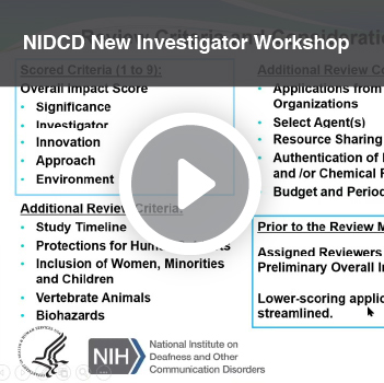 Video titled NIDCD New Investigator Workshop.
