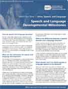 Speech and Language: Developmental Milestones